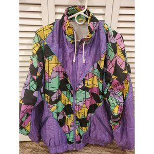 Vintage 90s Zipper Jacket Purple/Vapor Inspired, Size L